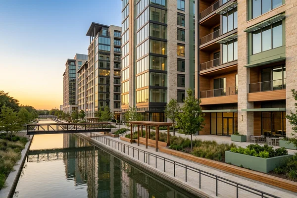 Las Colinas Urban Center with new residential towers