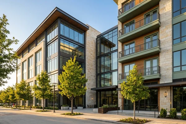 Legacy West office campus and a new apartment building