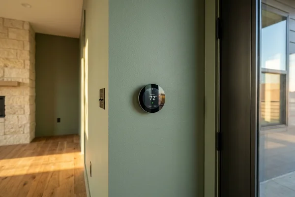 Smart thermostat in a new apartment entry