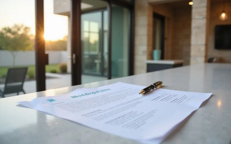 Concession addendum and lease pages on a leasing counter
