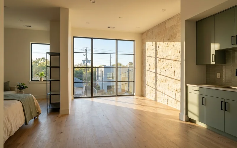 New East Dallas studio apartment with oak floors