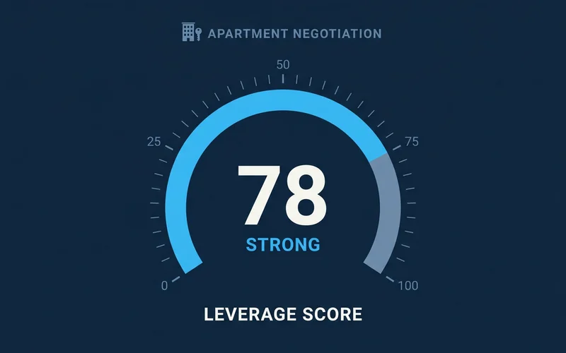 Gauge graphic of a 0 to 100 Leverage Score