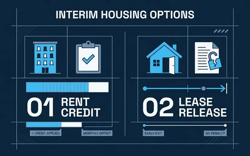 Options graphic: interim housing, credit, release